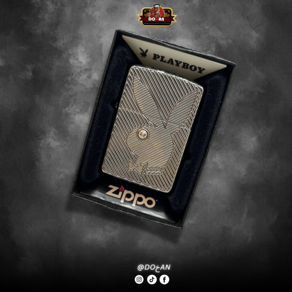Zippo Play Boy Lighter Silver