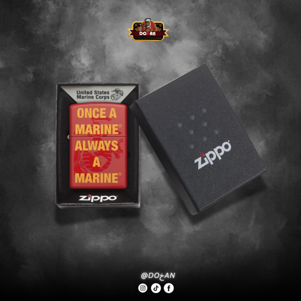 Zippo Oil Lighter Marine Corps United States Marine Corps Red Mat